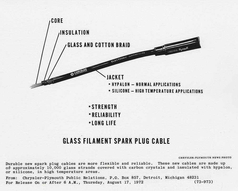 Chrysler- Glass Filament Spark Plug Cable
