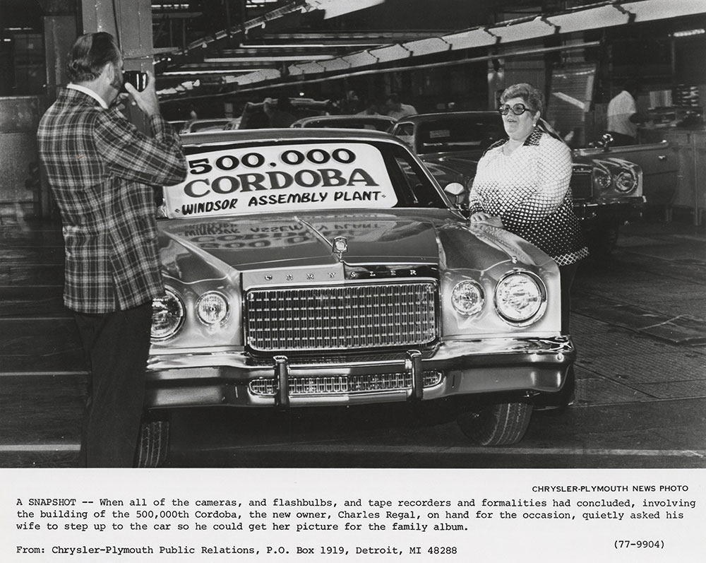 Chrysler Cordoba: 500,000th at Windsor Assembly Plant