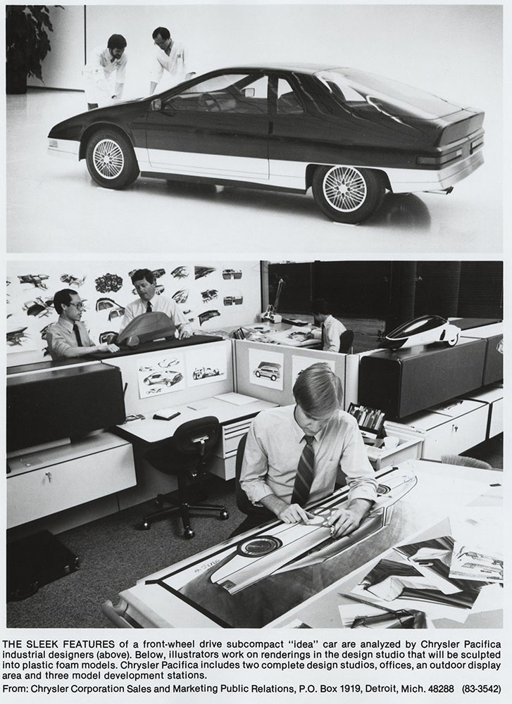 Chrysler Pacifica industrial designers (above) and illustrators (below).