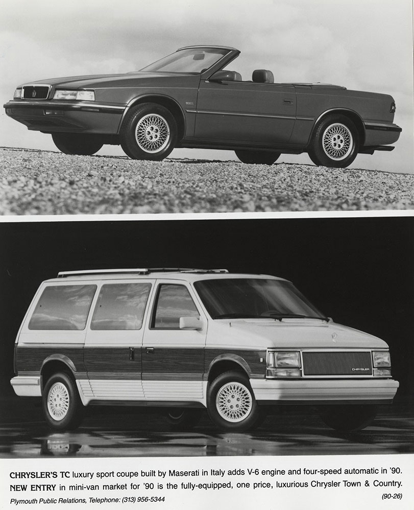 Chrysler TC Luxury Sport Coupe (top). Chrysler Town & Country mini-van (bottom).