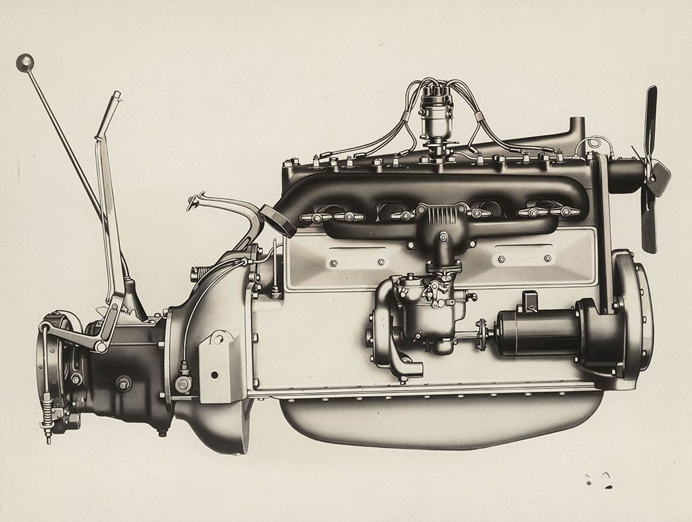 Right view Cleveland six motor - 1924/25.