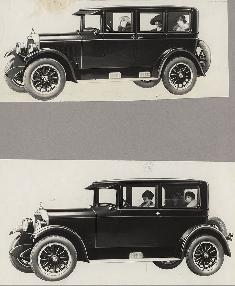 Cleveland Six Four Door Sedan - 1925 (top). Cleveland Six Brougham - 1925 (bottom).