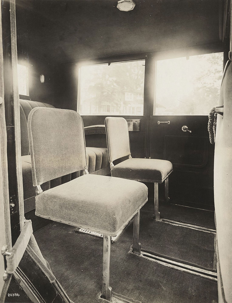 Interior of Cole Aero- Eight Toursine- showing both auxiliary seats in position for use.  1920
