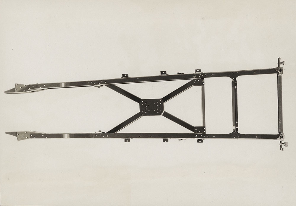 Cord: Cut Line- Chassis frame of the new Cord front drive automobile.