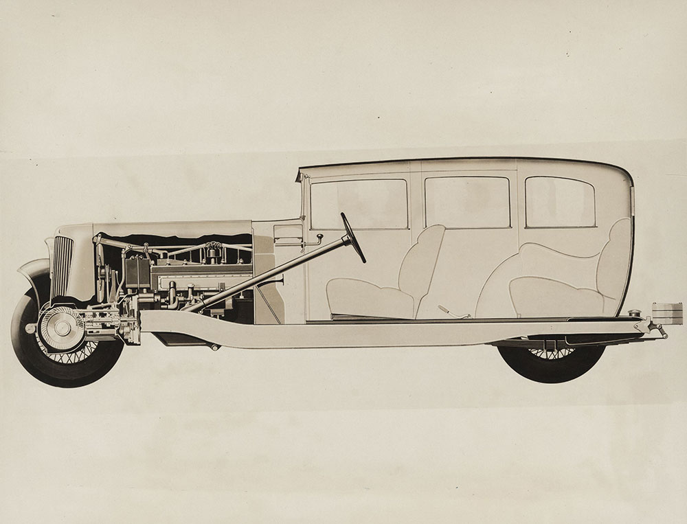 Phantom view of the new Cord front drive automobile- 1929