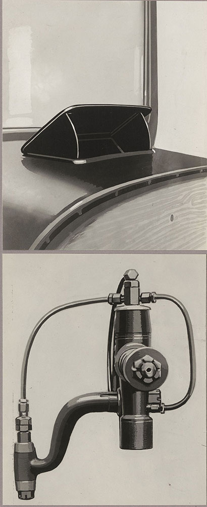 Courier - 1923 (Top: ventilation cowl. Bottom: lubrication system)