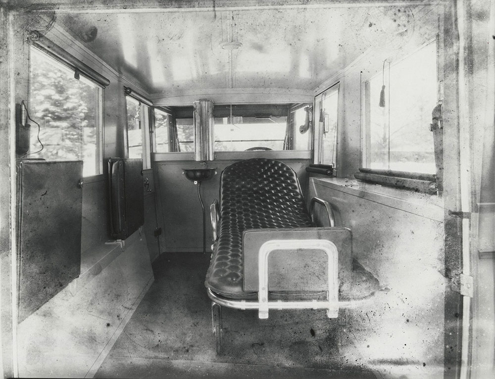 The Cunningham Car: interior of hearse