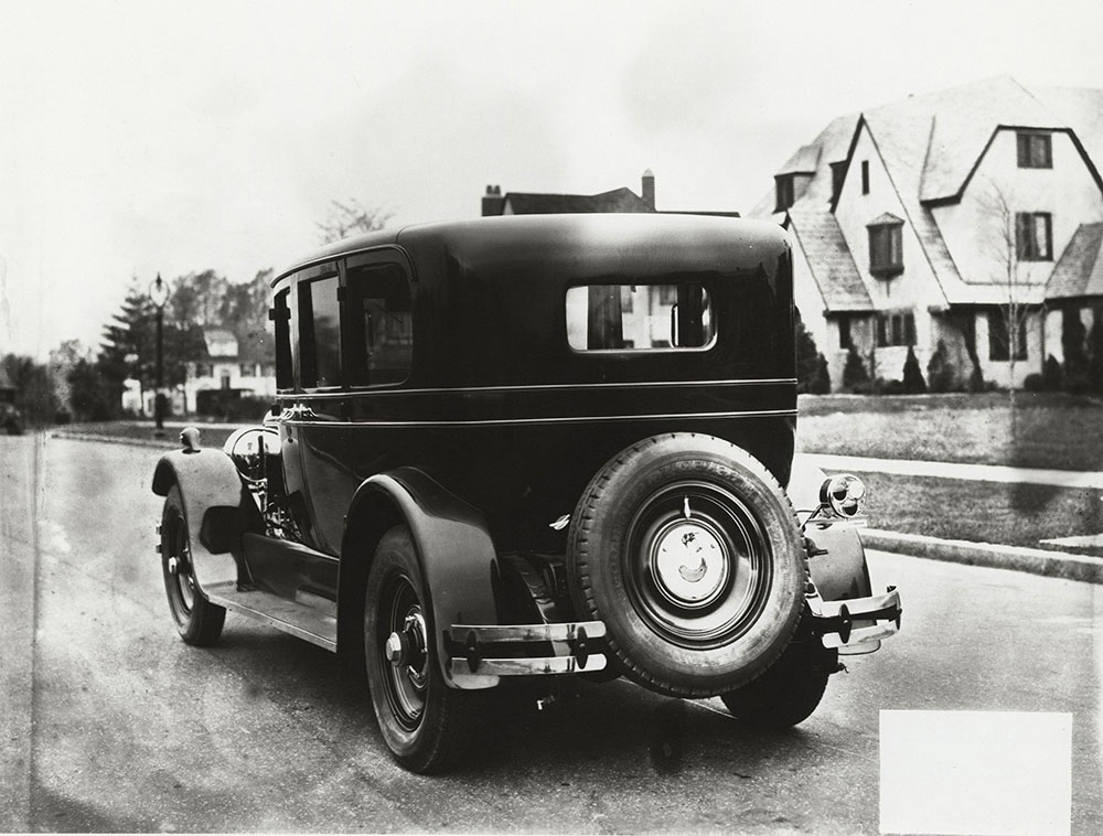 Cunningham. Rear view of late 1920s sedan