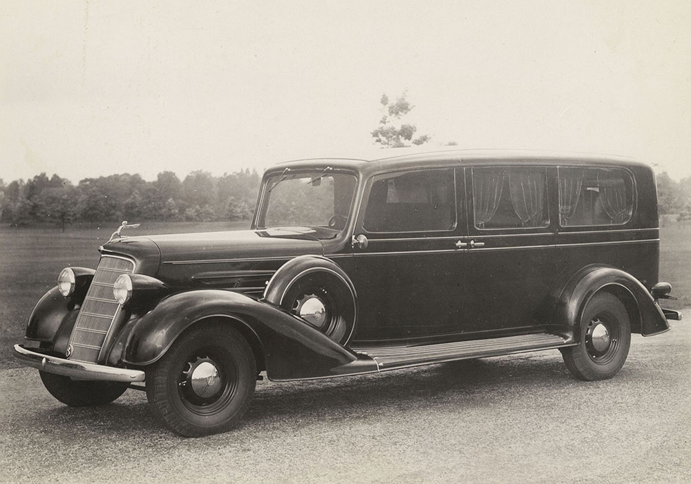 The Cunningham Car, Style No. 347 A, Model Oldsmobile 8 Chassis, 1934. Side loading limousine hearse