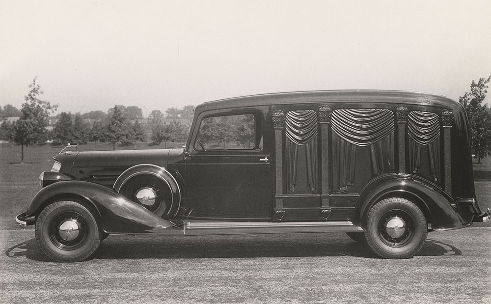 The Cunningham Car, Style No. 353 A,  Oldsmobile Chassis, 1934. Carved hearse