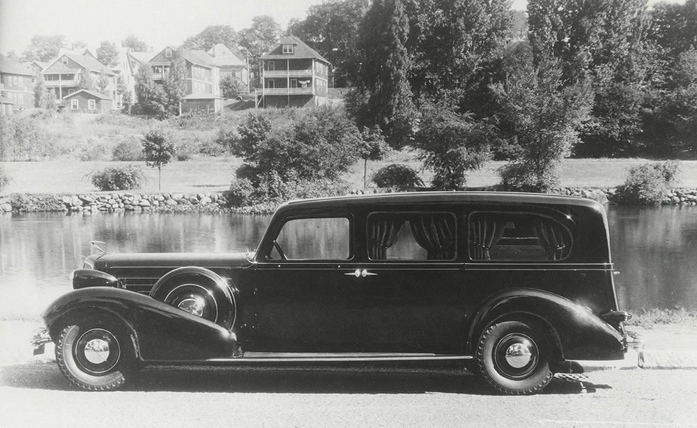 Cunningham hearse built on Cadillac limousine chassis