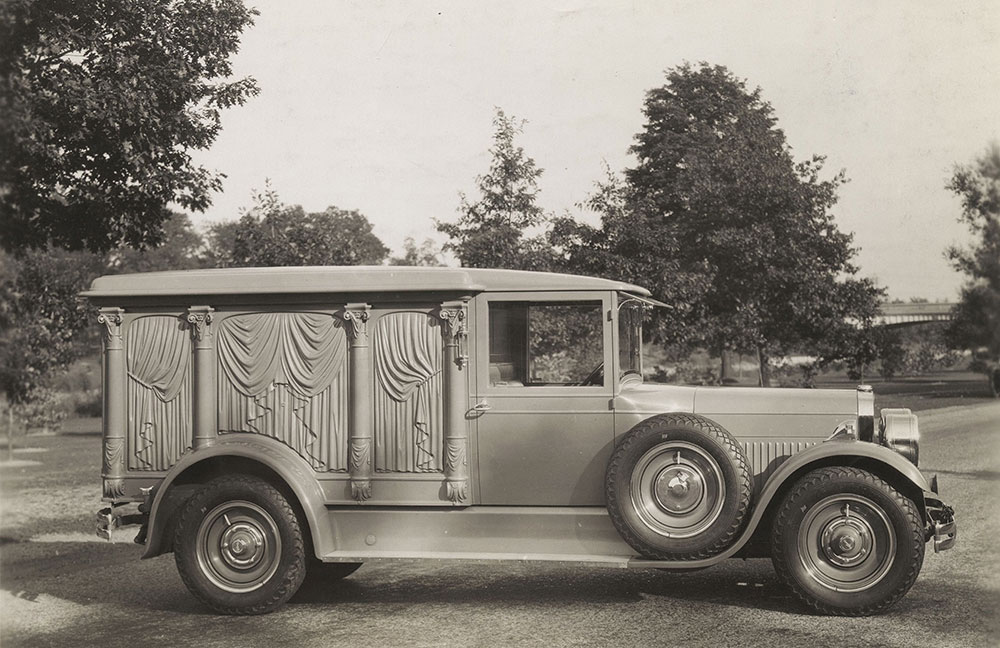 The Cunningham Car, carved side funeral hearse, Style No. 300 A, Model V-9, 1930.