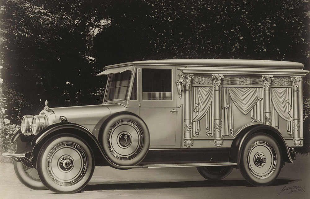The Cunningham Car, Style No. 137 A, Model V, 1923-24. Carved wood hearse.