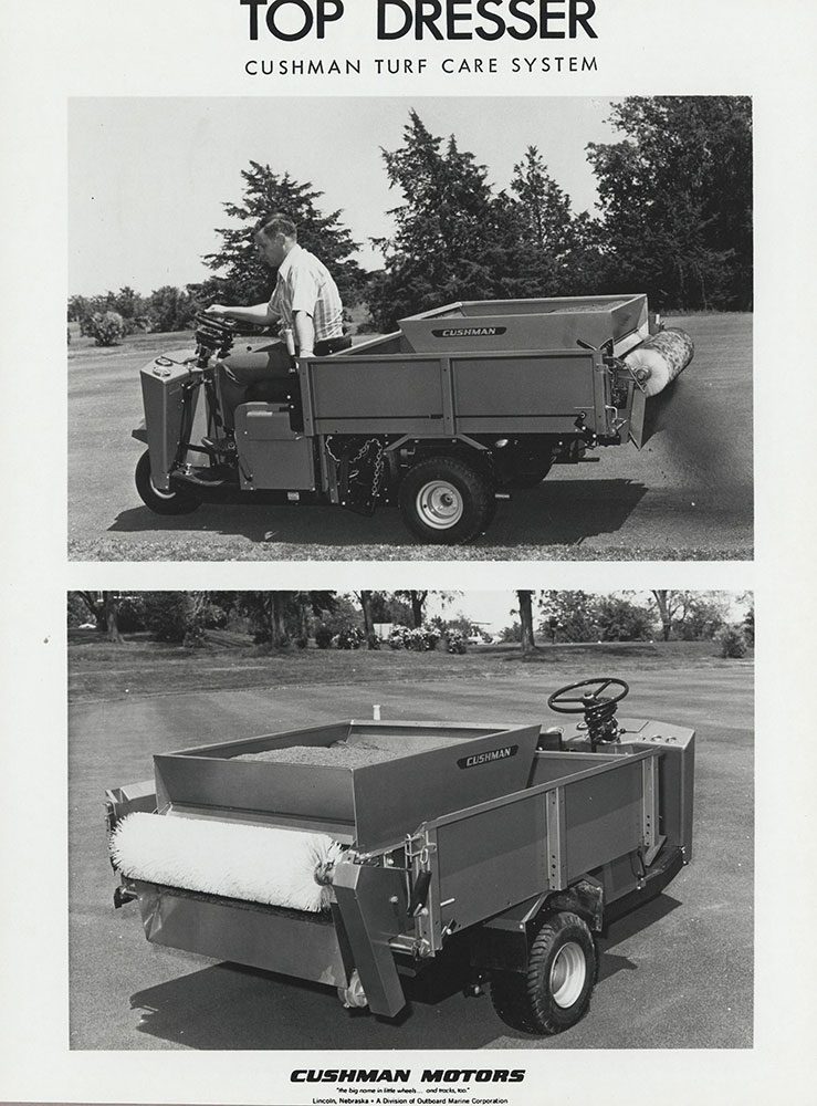 Cushman, 1972. Top Dresser: Cushman turf care system