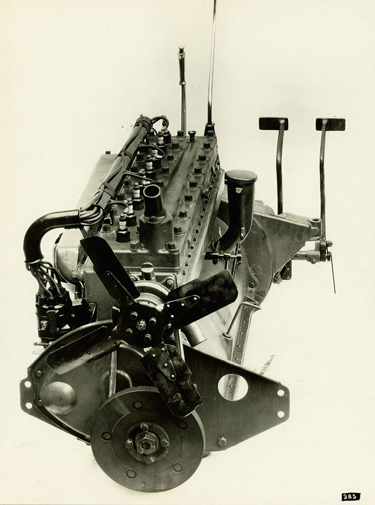 Diana Eight motor. General view showing simplicity of design and accessibility, 1926.