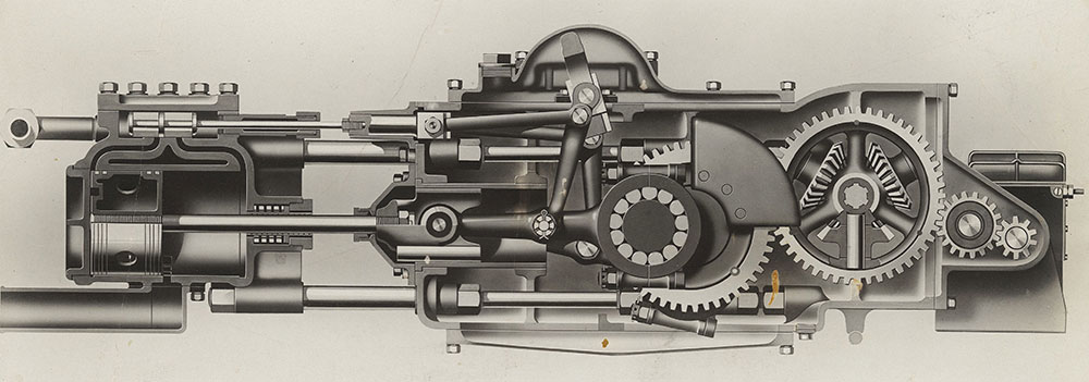 Doble-Detroit Steam Engine: sectional view