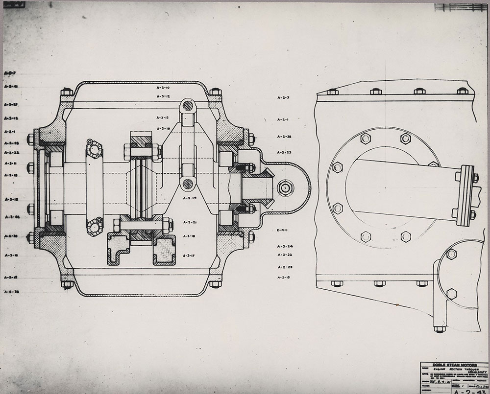 Doble- Engine Section Through Crankshaft, 1921/1922.