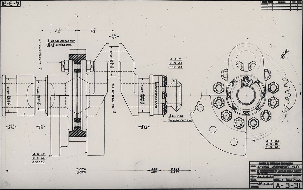 Doble- Engine Crankshaft Assembly, 1922.