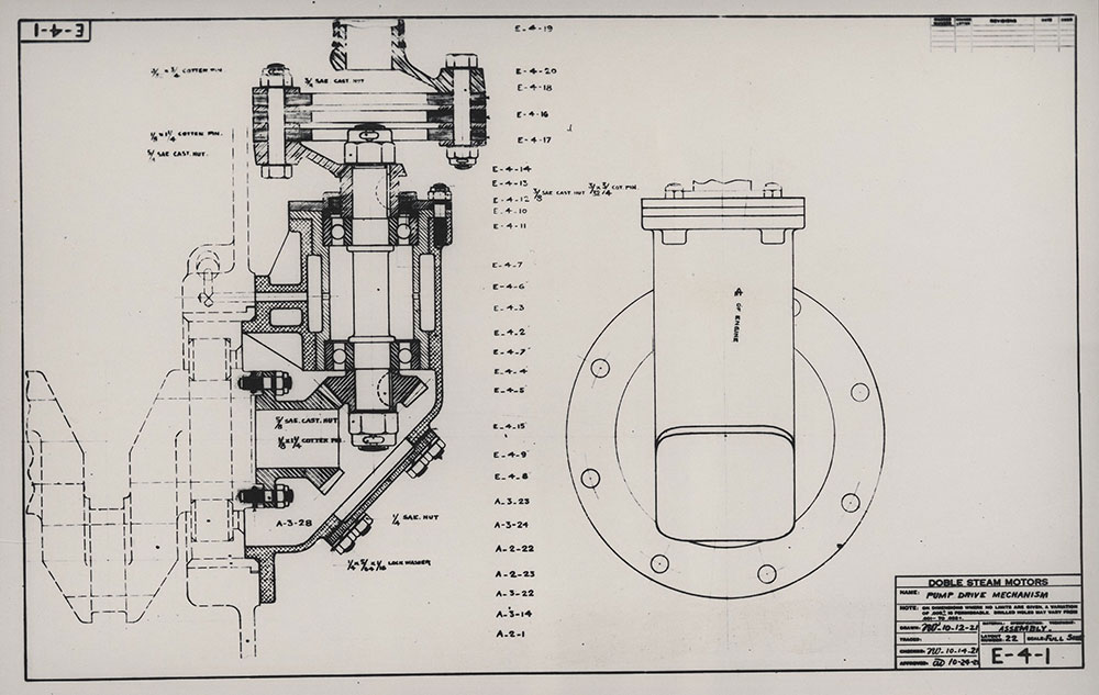 Doble- Pump Drive Mechanism, 1922.