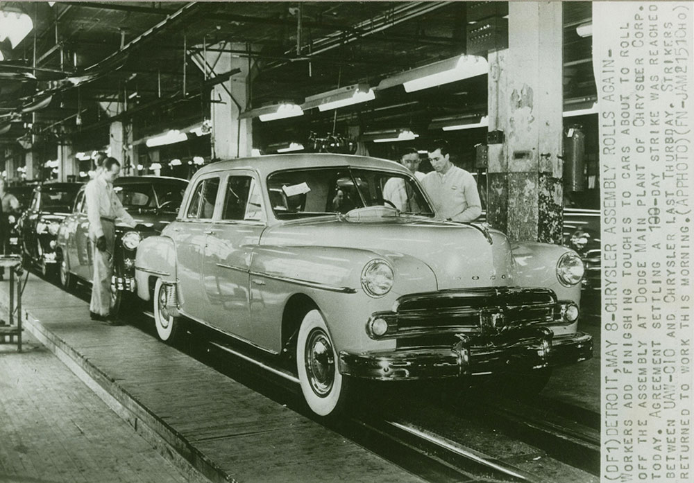 Dodge Assembly Line, 1950  Dodge Coronet sedan