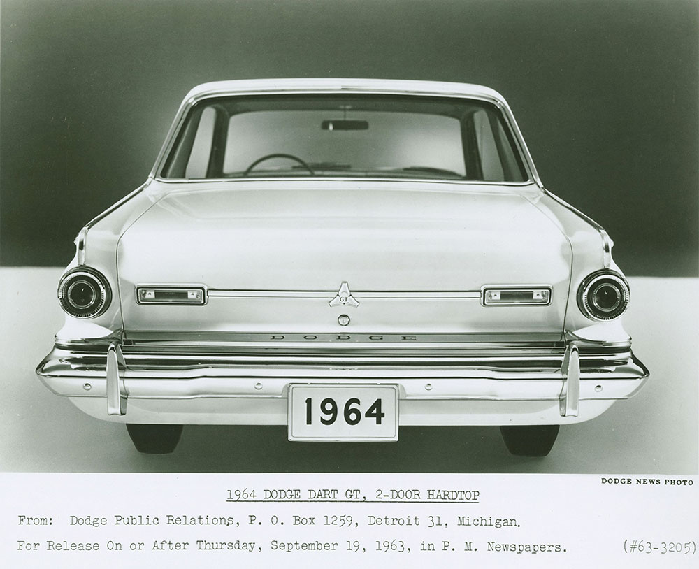 Dodge Dart GT, rear view - 1964
