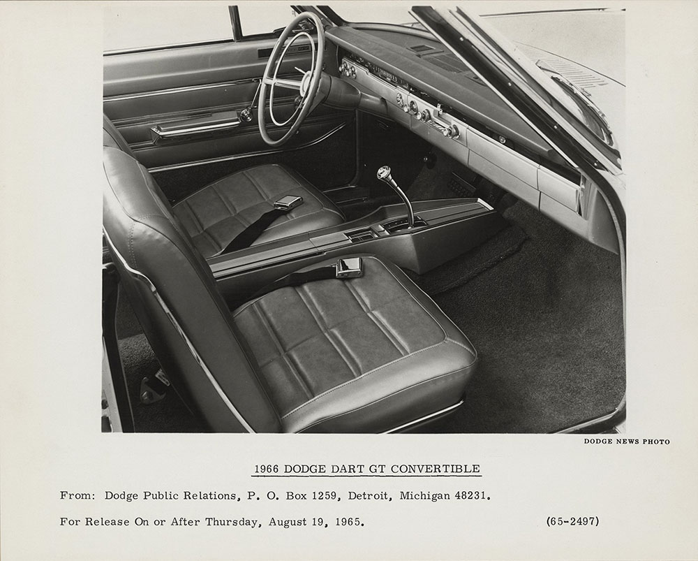 Dodge Dart GT Convertible, interior- 1966