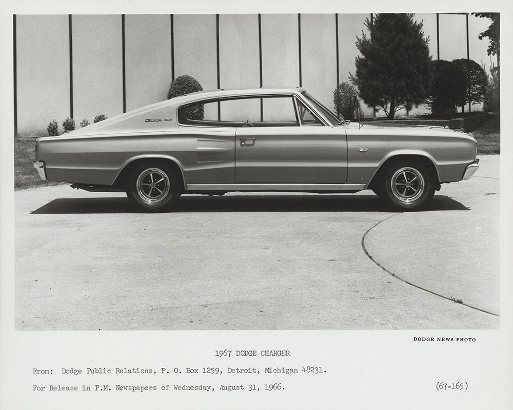 Dodge Charger, two-door fastback hardtop - 1967