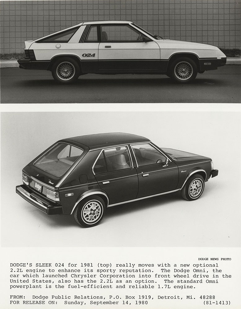 (top) Dodge 024, (below) Dodge Omni - 1981