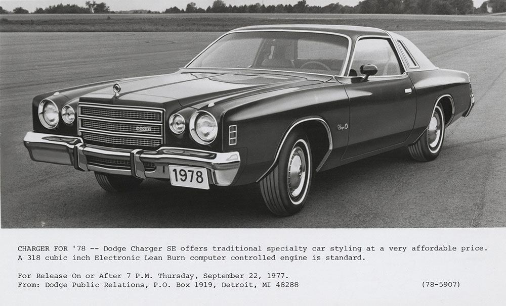 1978 Dodge Charger SE Automobile Brochure Car Mint 