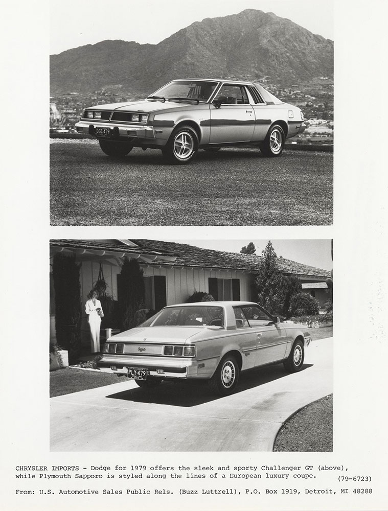 Dodge 1979 Challenger GT (Top), Plymouth Sapporo (bottom)