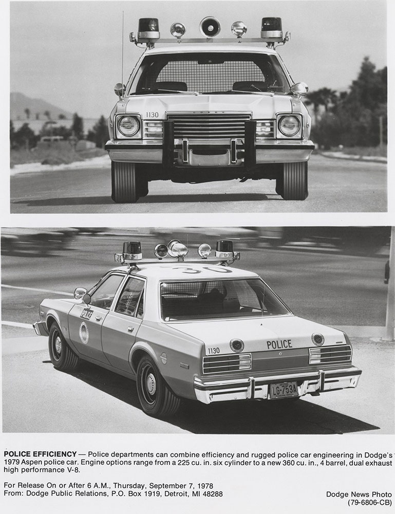 Dodge Aspen 1979 Police Car