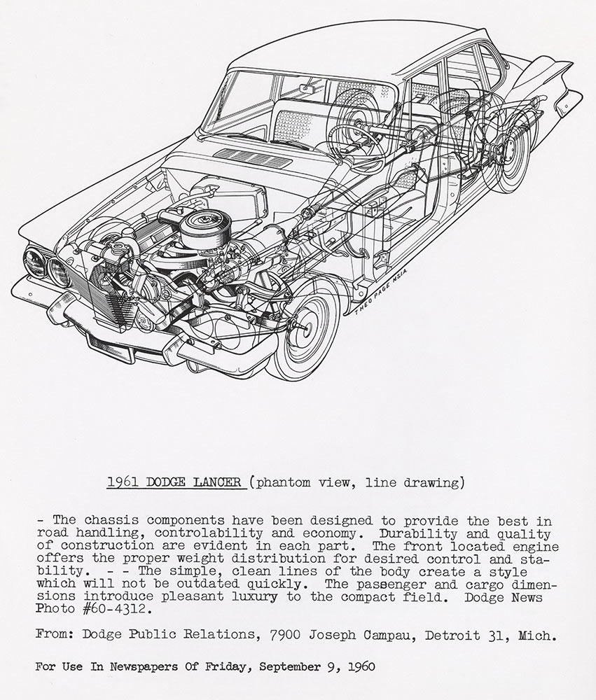 Dodge 1961 Lancer Line Drawing