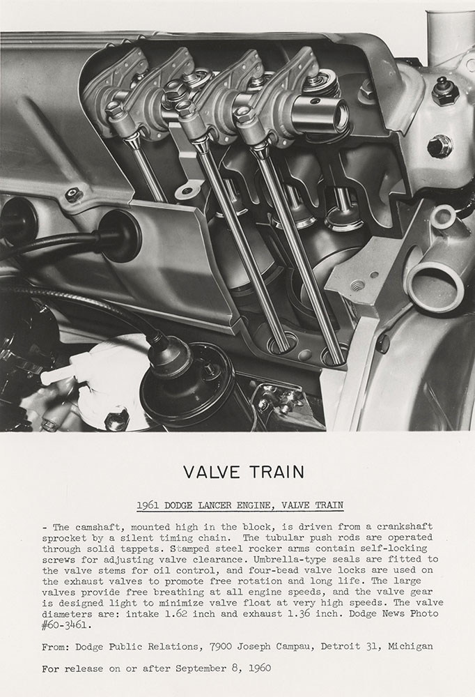 Dodge 1961 Lancer Engine Valve Train