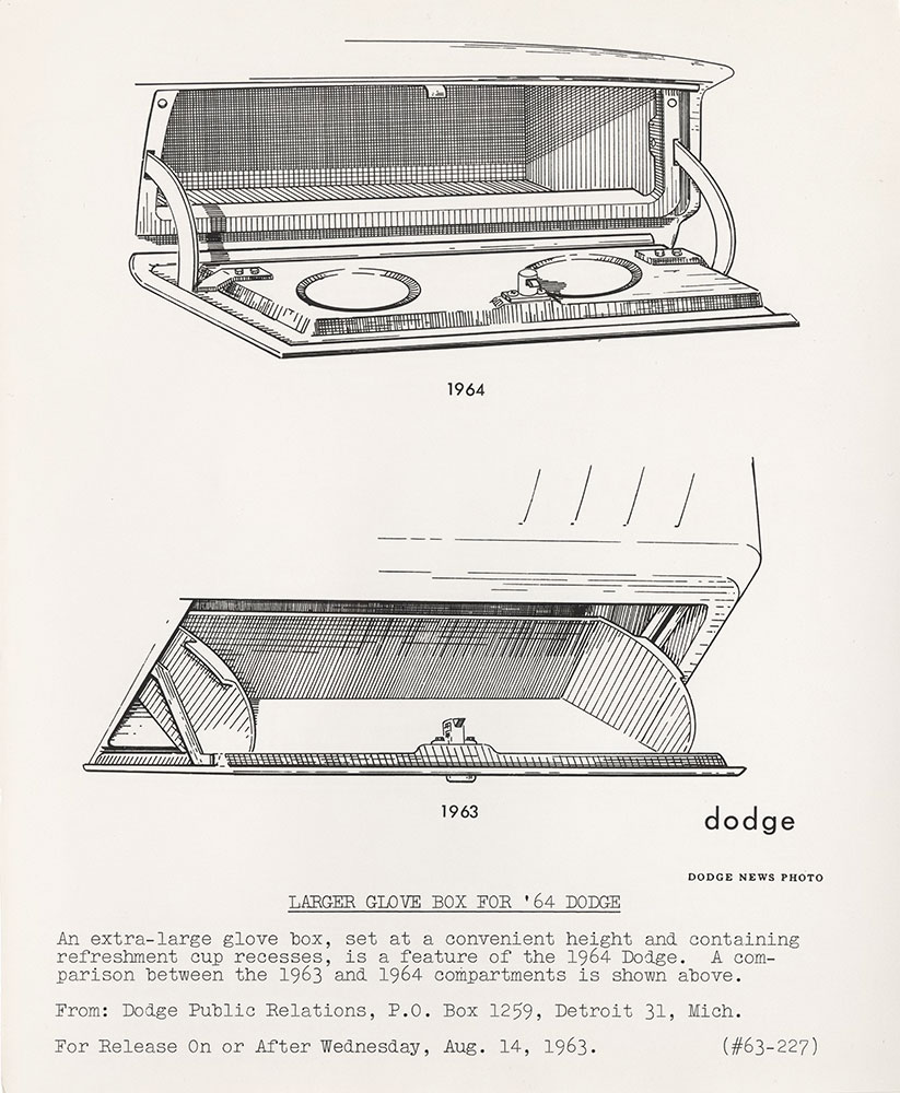 Dodge 1964 Larger Glove Box