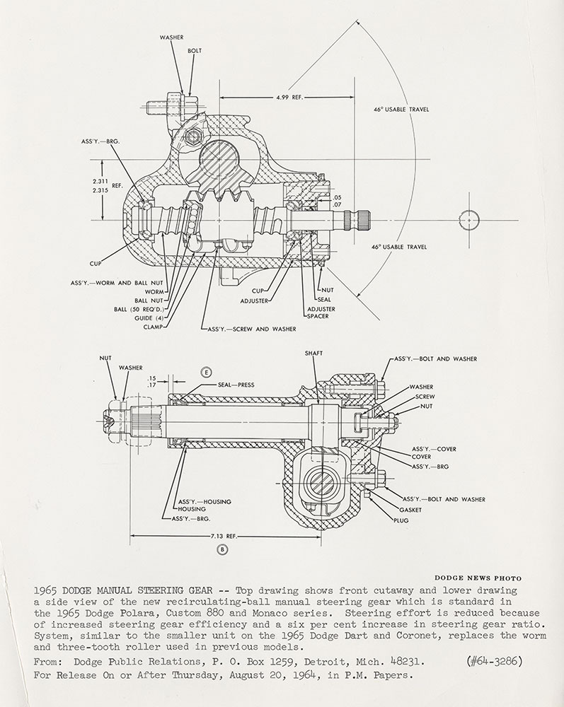 Dodge 1965 Manual Steering Gear
