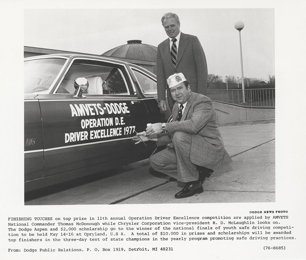 Dodge Aspen 1977 AMVETS Operation Driver Excellence