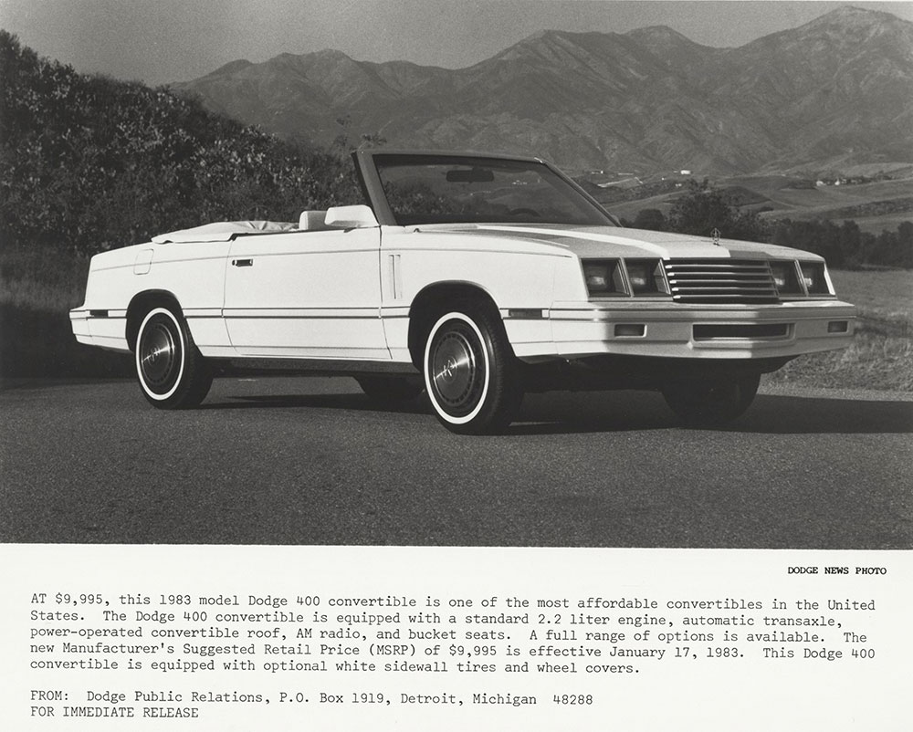 Dodge 400 Convertible: 1983
