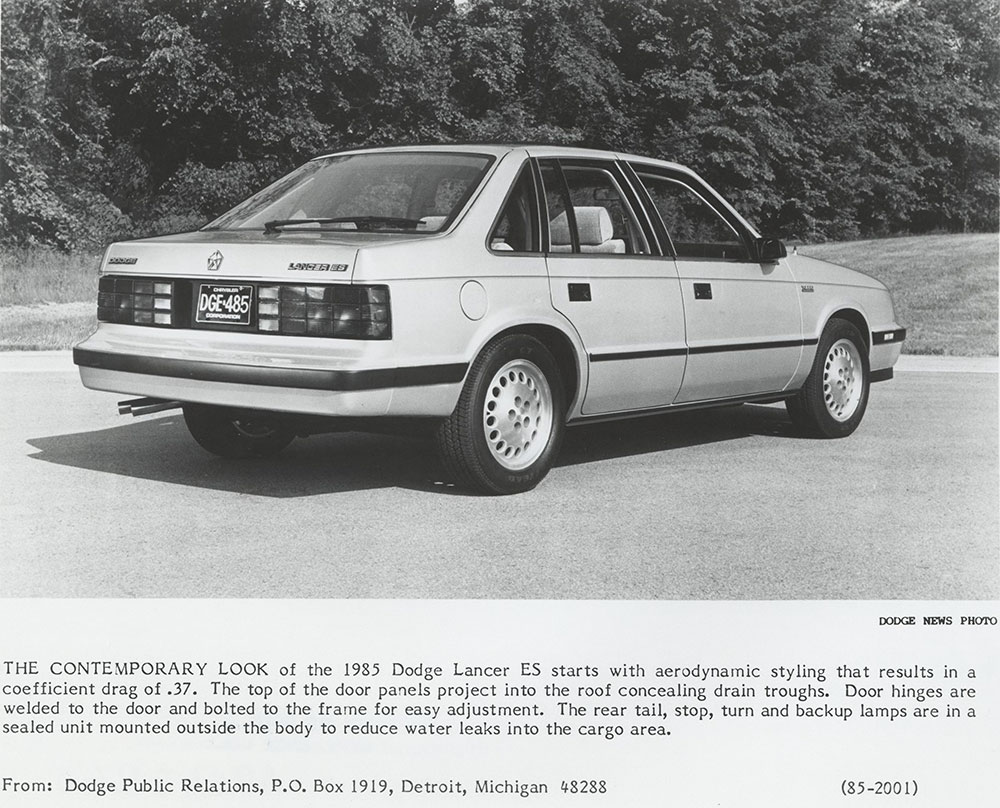 Details about   1985 DODGE Lancer ES Vintage Original Print AD Gray car photo US English 