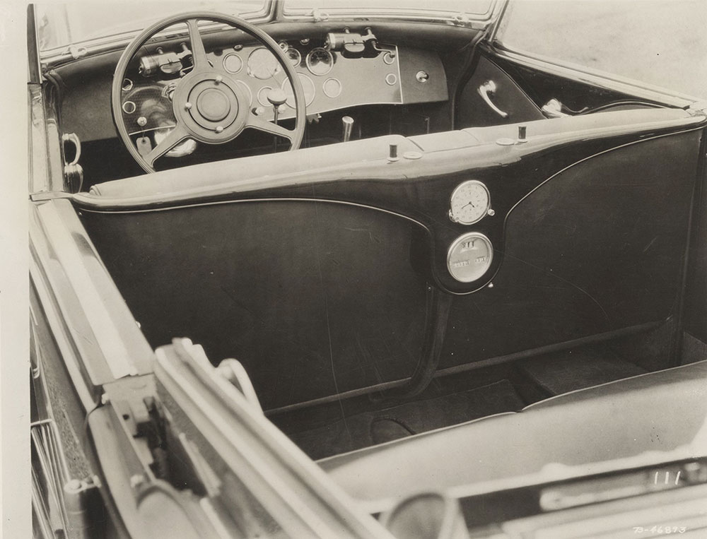 Duesenberg Model J convertible sedan, by Derham (interior view): 1932