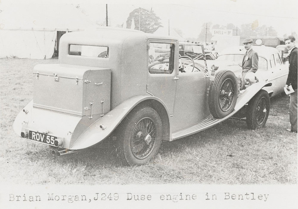 Bentley: Brian Morgan, Lycoming engine J-249 (Duesenberg) in Bentley with British registration ROV 55