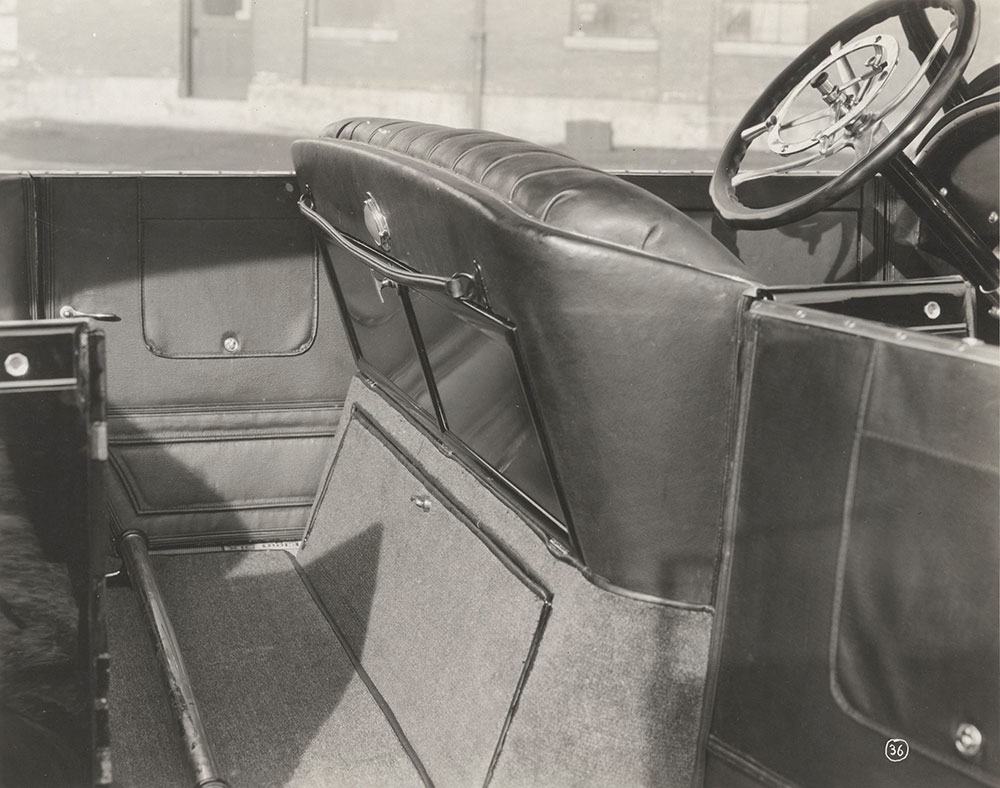 Elgin Six 1922 Model 700, interior of touring car