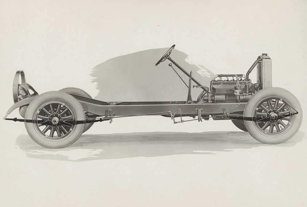 Erskine Six chassis, showing springs: 1927