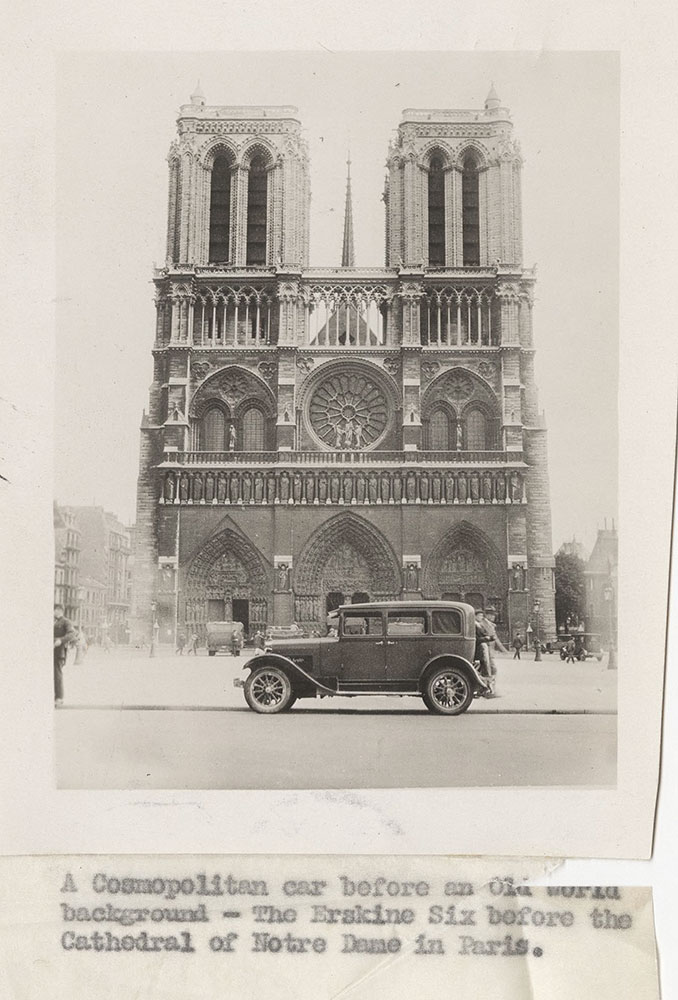 Erskine Six in front of Notre Dame Paris: 1928