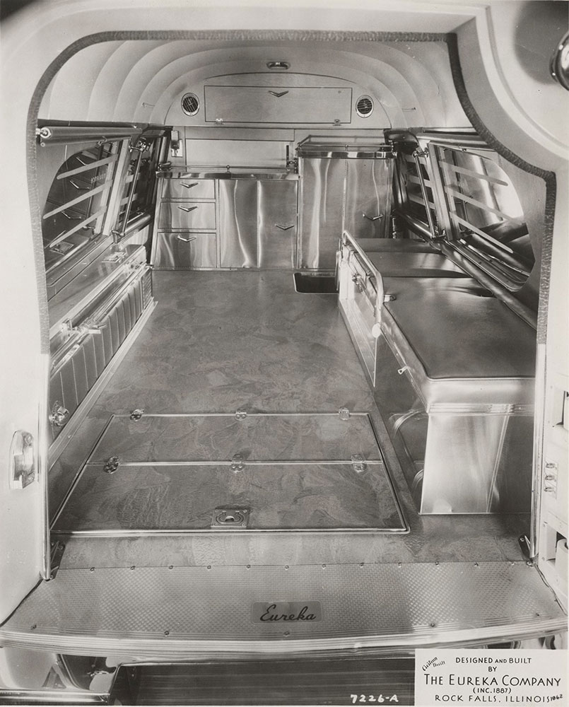 Eureka Company, high roofline ambulance, showing rear compartment: 1962