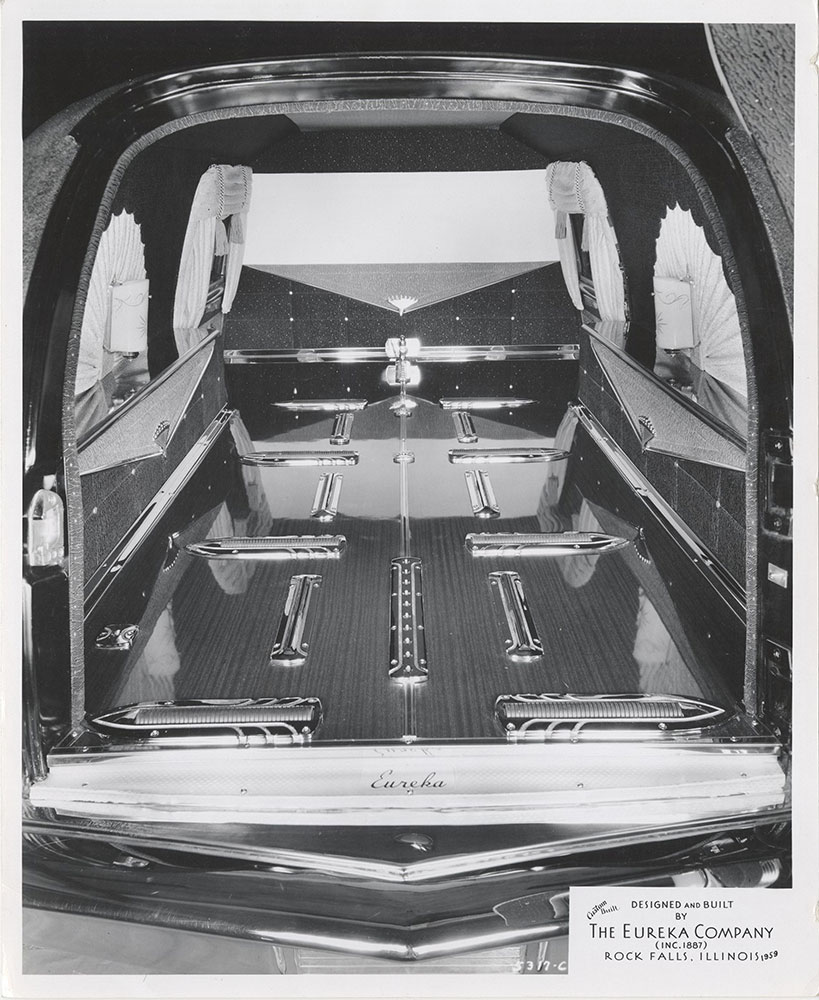 Eureka Company, rear compartment, funeral car: 1959