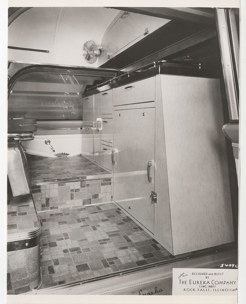Eureka Company, interior, rear compartment, ambulance: 1959