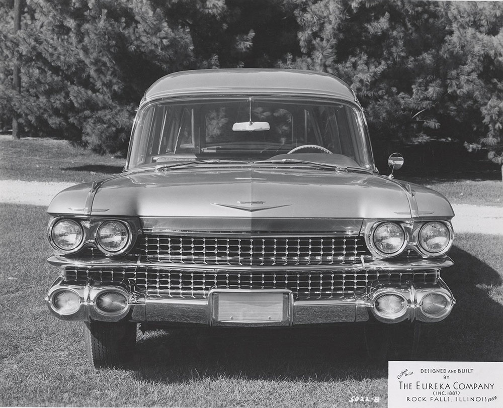 Eureka Company, front view, Cadillac chassis, funeral car: 1959