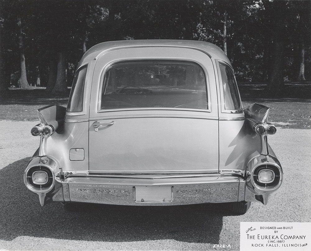 Eureka Company, rear view, Cadillac chassis, funeral car: 1959