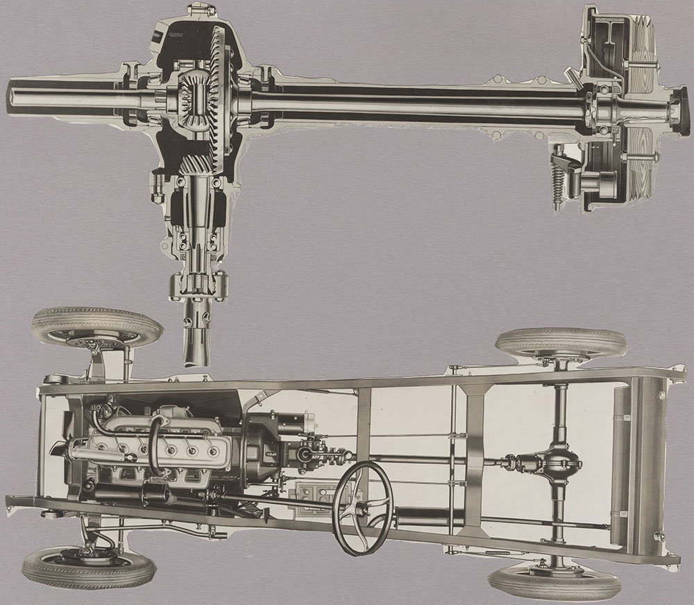 Falcon, overhead view of chassis - 1927