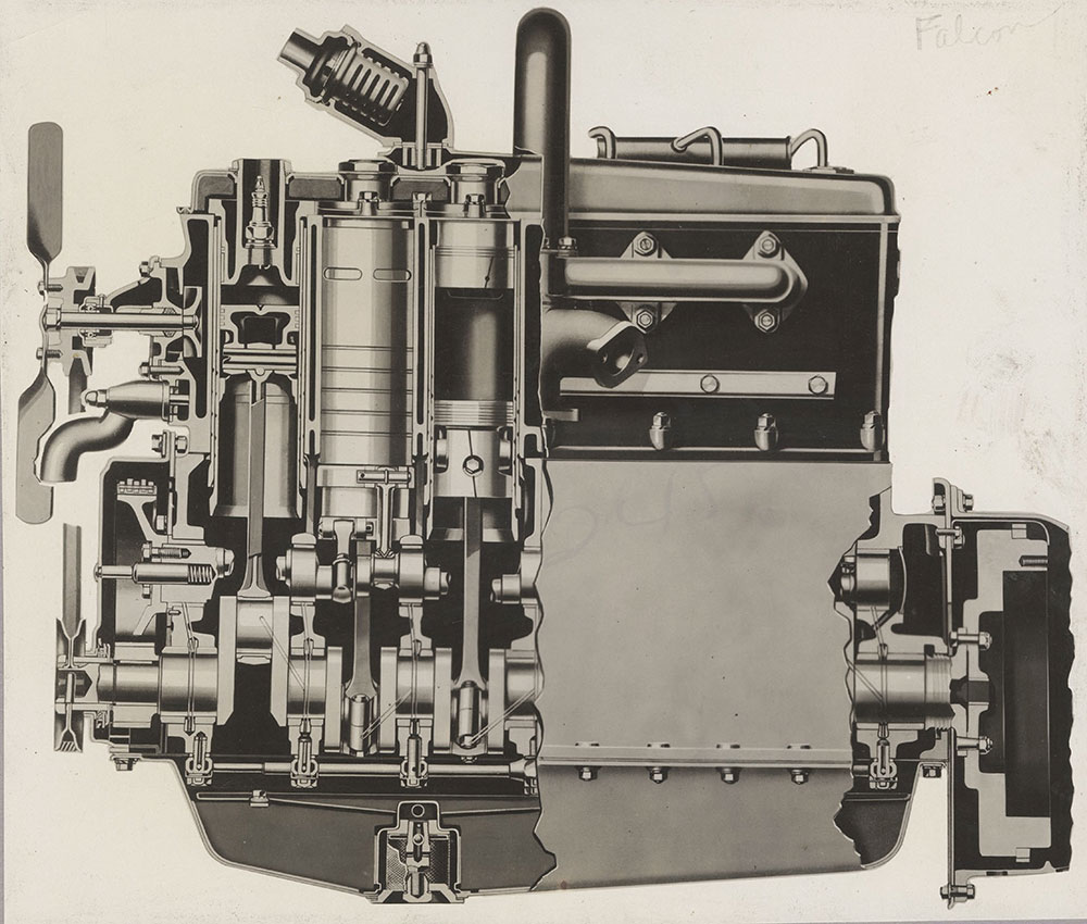 Falcon, cutaway of motor - 1927